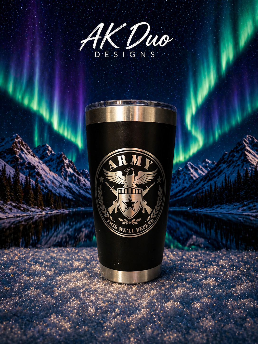Army This We'll Defend laser engraved 20oz tumbler by AK Duo Designs