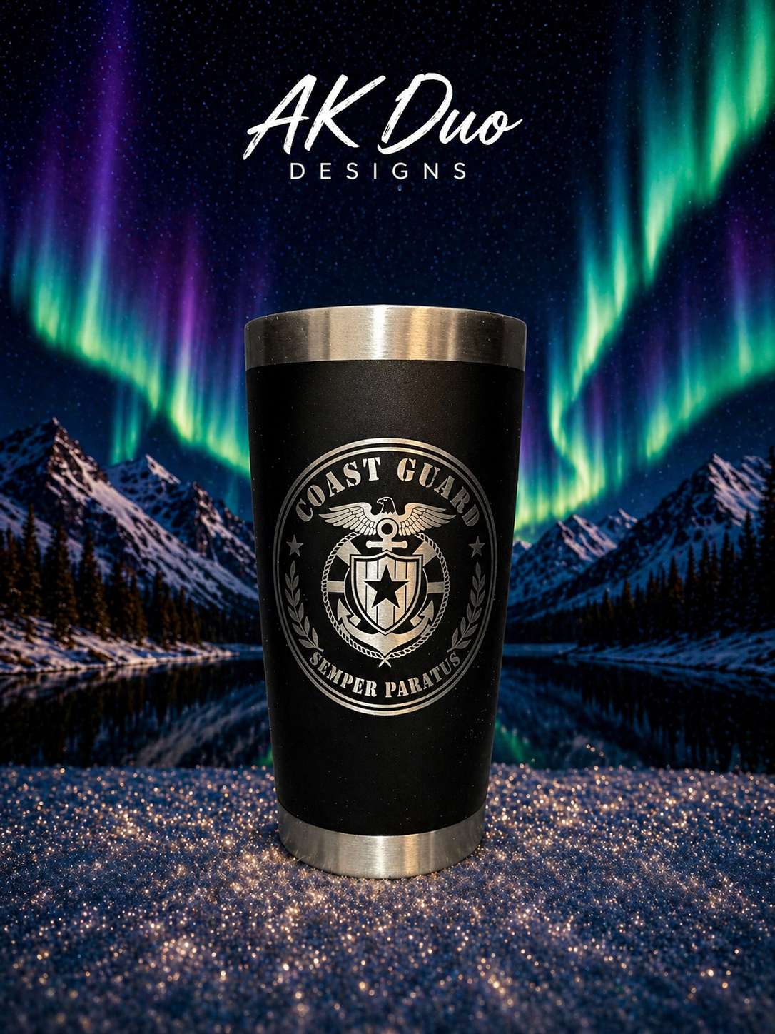 Coast Guard laser engraved 20oz tumbler