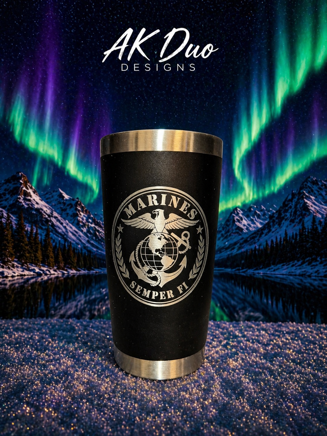 Marines laser engraved 20oz tumbler